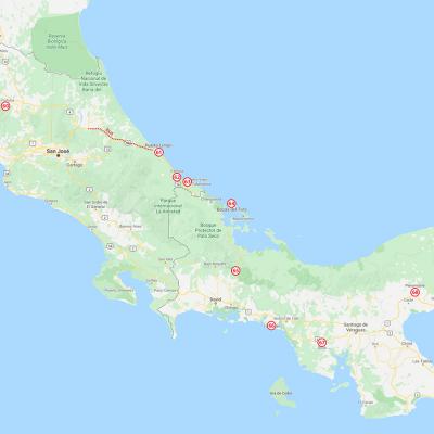 Les étapes au Costa Rica et au Panama
